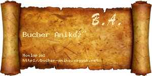 Bucher Anikó névjegykártya